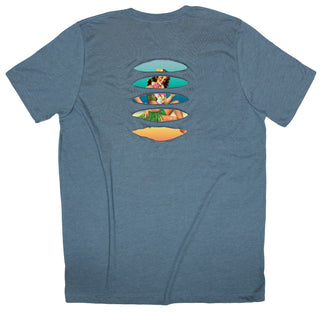 Buy slate Retro Hula Girl Ripped T-shirt