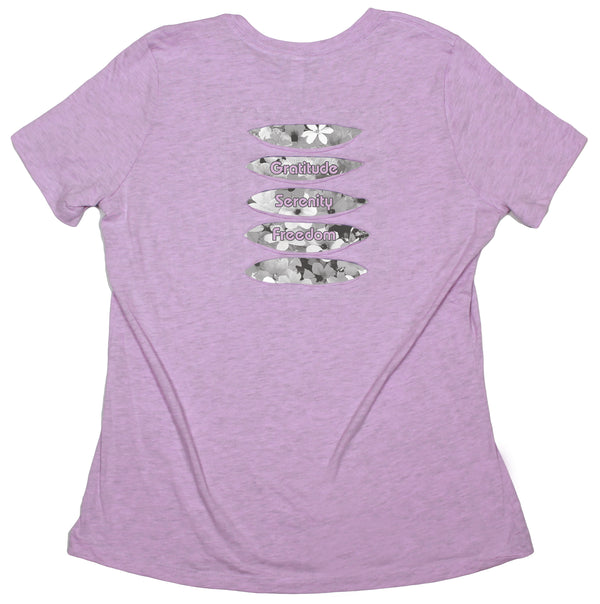 Scattered Flowers "Gratitude Serenity Freedom" Women's Ripped T-shirt