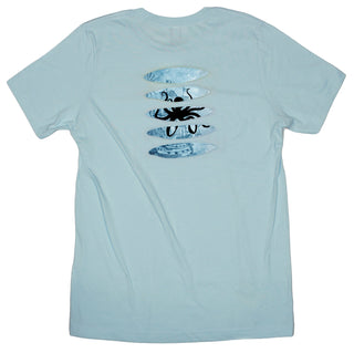 Buy ice-blue Tribal Octopus Ripped T-shirt