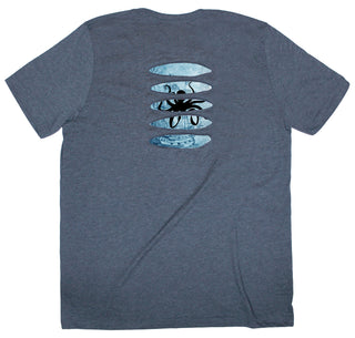 Buy navy Tribal Octopus Ripped T-shirt