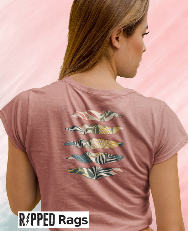 Tropical Earth Tones Women's Ripped T-shirt