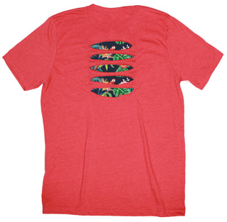 Buy red Tropical Jungle Ripped T-shirt