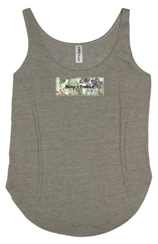Buy womens-ash-tank Ripped Rags Vintage Botanical &quot;Keep it Positive&quot; Women&#39;s Tank Top