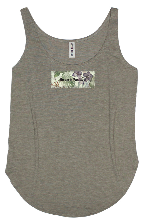 Ripped Rags Vintage Botanical "Keep it Positive" Women's Tank Top
