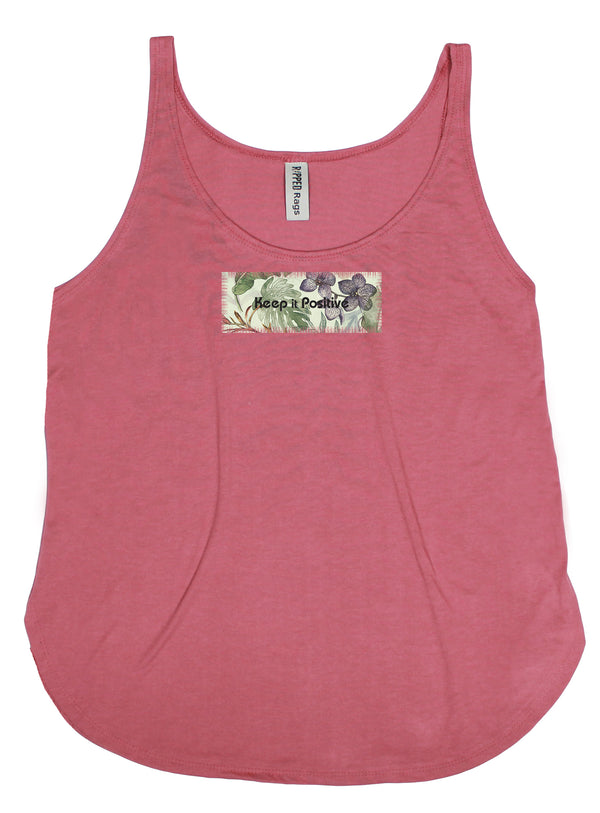 Ripped Rags Vintage Botanical "Keep it Positive" Women's Tank Top