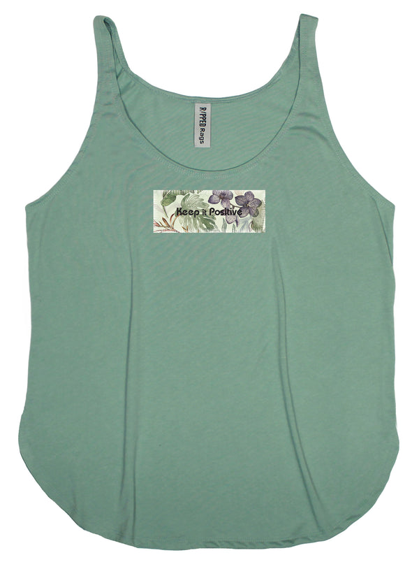 Ripped Rags Vintage Botanical "Keep it Positive" Women's Tank Top